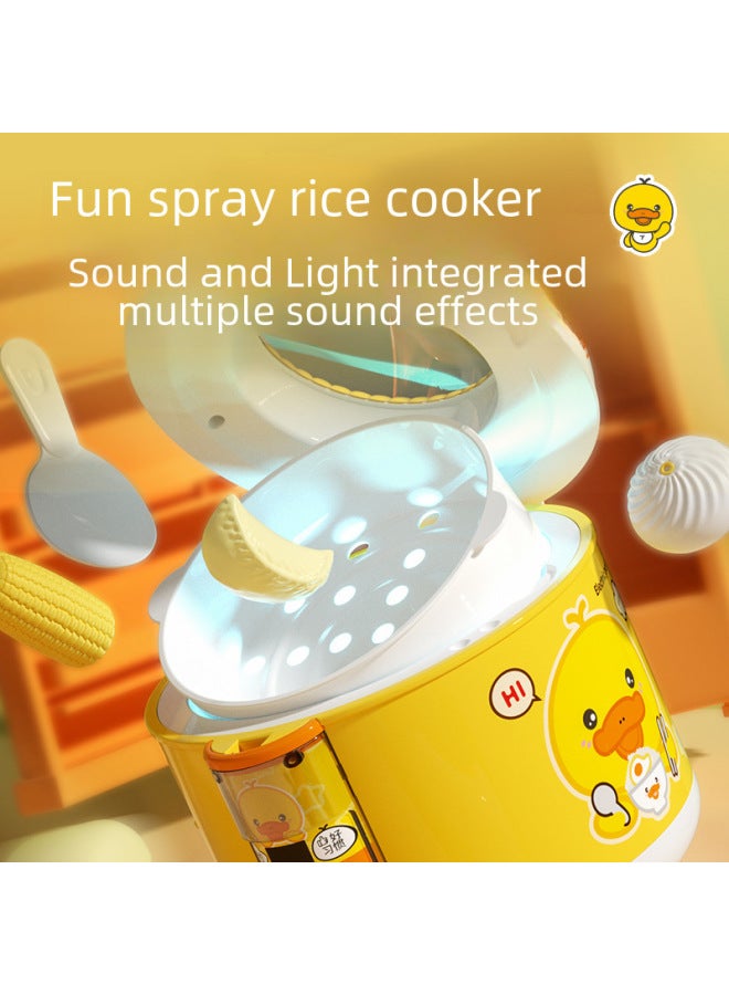 طقم أدوات المطبخ للأطفال، جهاز طهي الأرز بالبخار، ضوء الموسيقى، ألعاب محاكاة المنزل للطبخ - اللون: طباخ التعريفي + طباخ الأرز 【مجموعة من 56 قطعة】 1.76 كجم - Image 3