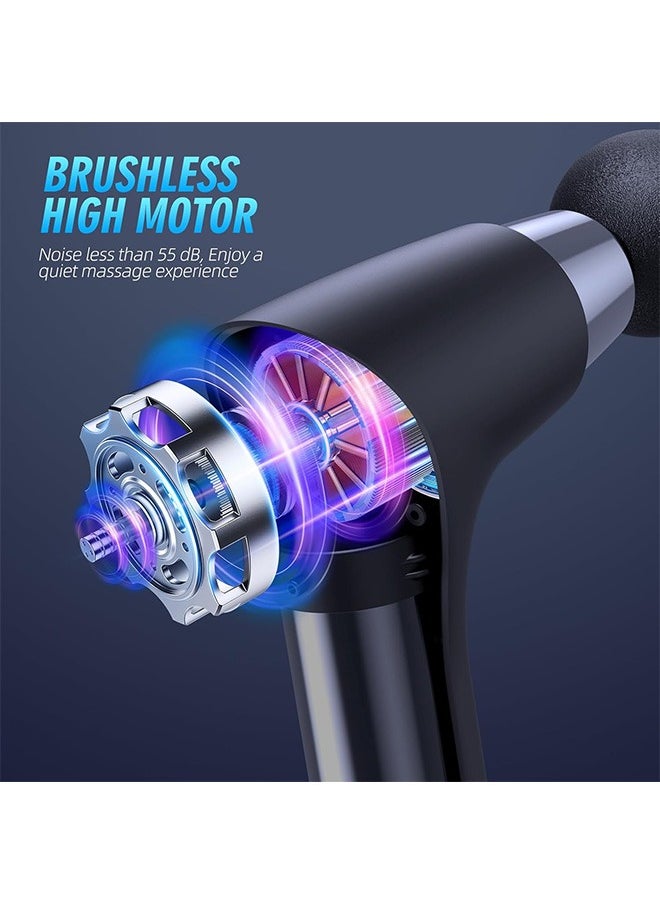 Deep Tissue Massage Gun, Mini Massage Gun with 5 Heads 6 Speed (Black)