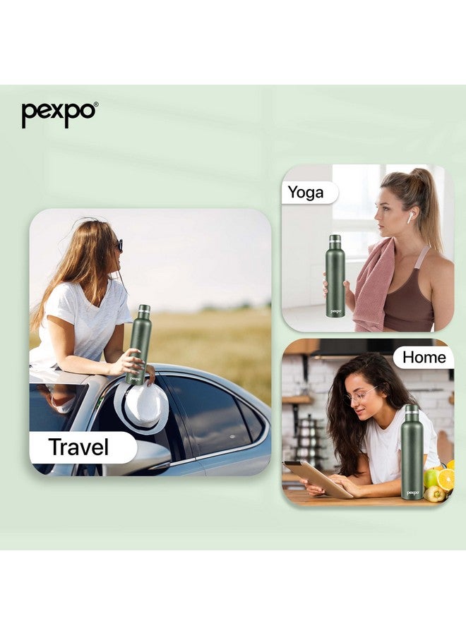 PEXPO Orio Pro 1000 Stainless Steel Hot and Cold Vacuum Insulated ISI Certified Flask, 980ml, Military Green | Slim Water Bottle | Double Wall | for Office, School, Home, Hiking, Gym | RCB Edition - Image 5