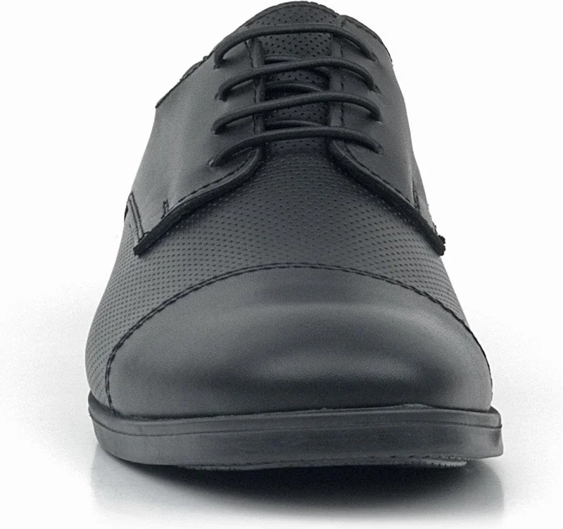 Rakerplus Leather Black Lace-Up Kids Oxford Classic Shoes