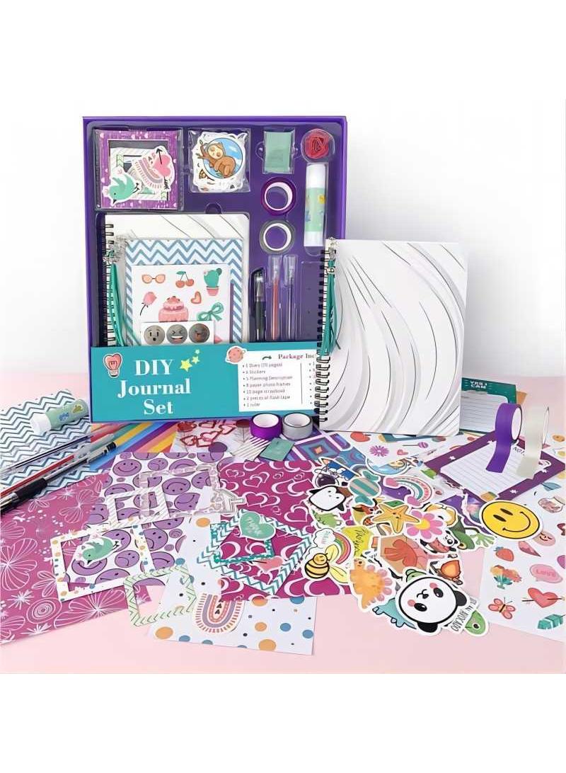 DIY Jounary Set Handbook Diary Gift Box Clip Thin Set Sticker Children'S Stationery Set  - Image 1