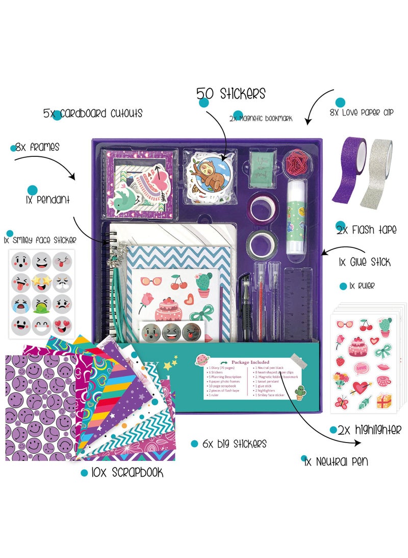 DIY Jounary Set Handbook Diary Gift Box Clip Thin Set Sticker Children'S Stationery Set  - Image 2