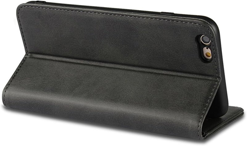 iCoverCase Detachable clean for iPhone 6 Plus/6s Plus Wallet Case with Card Holder, PU Leather Magnetic Kickstand Feature Shockproof Protective Flip Cover Case - Dark Gray Longevity upgraded craftsmanship - Image 3
