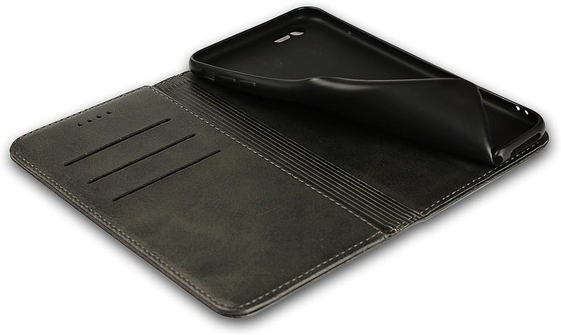 iCoverCase Detachable clean for iPhone 6 Plus/6s Plus Wallet Case with Card Holder, PU Leather Magnetic Kickstand Feature Shockproof Protective Flip Cover Case - Dark Gray Longevity upgraded craftsmanship - Image 5