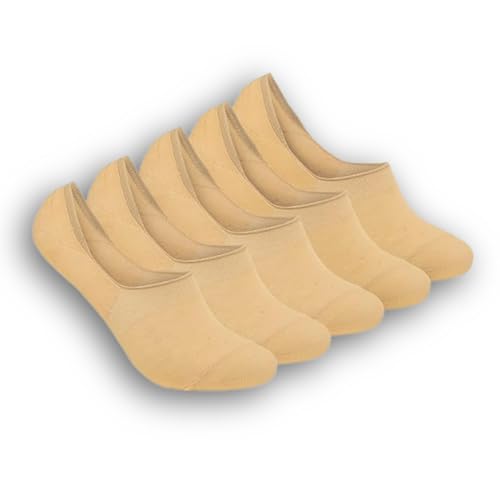XJARVIS Men No Show Loafer Socks (Pack of 5) | Invisible Low Cut Cotton Socks with Anti Slip Heel Grip | Breathable, Sweat Absorbent & Anti Odour Summer Socks for Sneakers & Shoes, Skin - Image 1