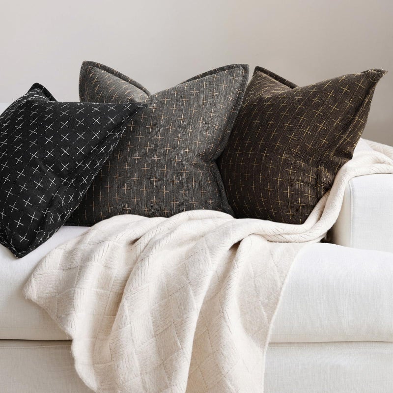 ZWJD Pillow Covers 20x20 Set of 2 Soft Polyester Textured Pillow Covers with Stylish Flange Edge Cozy Farmhouse Throw Pillows for Couch Bed Sofa Living Room - Image 4