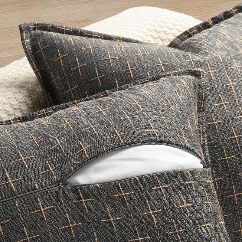 ZWJD Pillow Covers 20x20 Set of 2 Soft Polyester Textured Pillow Covers with Stylish Flange Edge Cozy Farmhouse Throw Pillows for Couch Bed Sofa Living Room - Image 3
