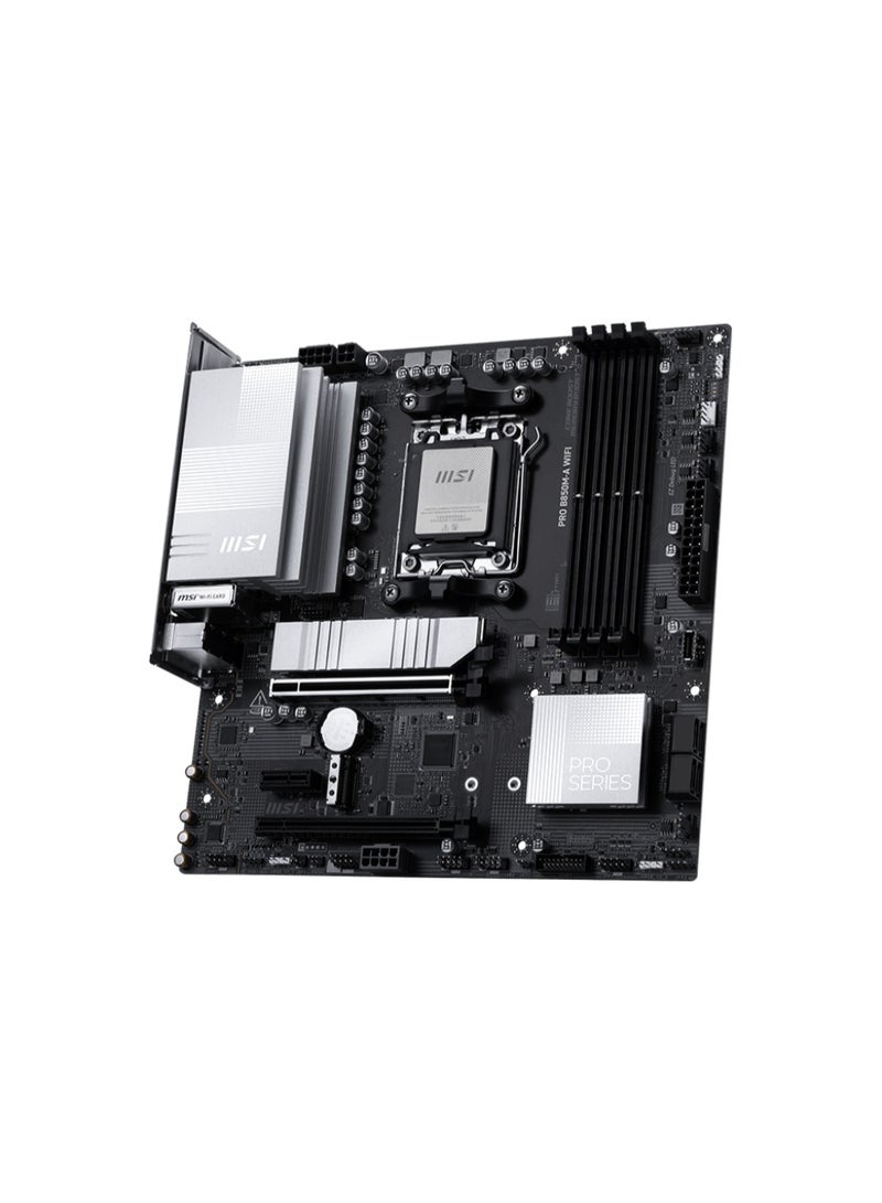 إم اس أي لوحة أم PRO B850M-A WiFi mATX، مقبس AM5، B850، 4x DDR5 UDIMM حتى 256GB، PCIe 5.0 x16، مزدوج M.2 Gen5/Gen4، Wi-Fi 7 + BT 5.4، 5G LAN، HDMI 2.1، DisplayPort 1.4 | 911-7E66-002 - Image 3