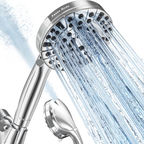 BESAQUO Shower Head,10 Functions High Pressure shower head with handheld, Built-in Pause Mode & 2 Power Wash, Non-Clogging Nozzles High Flow Hand Held Shower Head, Leakproof 6.5ft Hose&Metal Bracket - Image 1