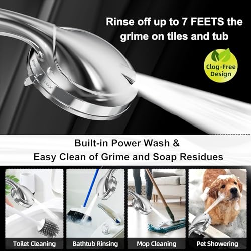 BESAQUO Shower Head,10 Functions High Pressure shower head with handheld, Built-in Pause Mode & 2 Power Wash, Non-Clogging Nozzles High Flow Hand Held Shower Head, Leakproof 6.5ft Hose&Metal Bracket - Image 5