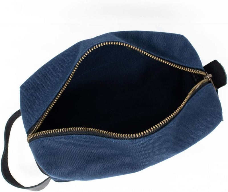 Northwind Navagio Toiletry Bag - Navy Blue Canvas/Black Leather - Image 5