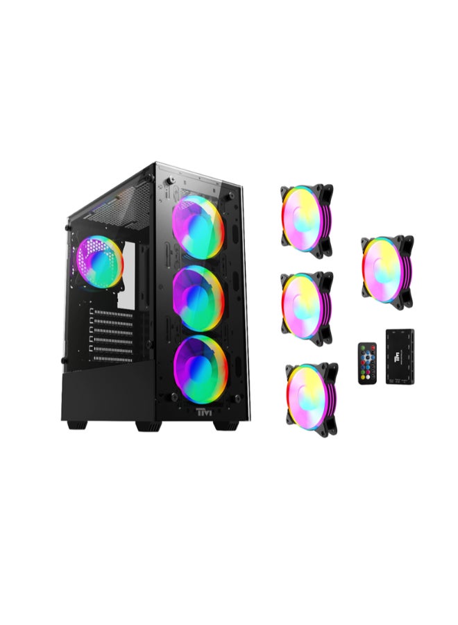 تويستيد مايندز Gaming Case, Mid Tower, Tempered Glass Panel, ATX Support, High Airflow Design | TM-NOVA-B black - Image 1