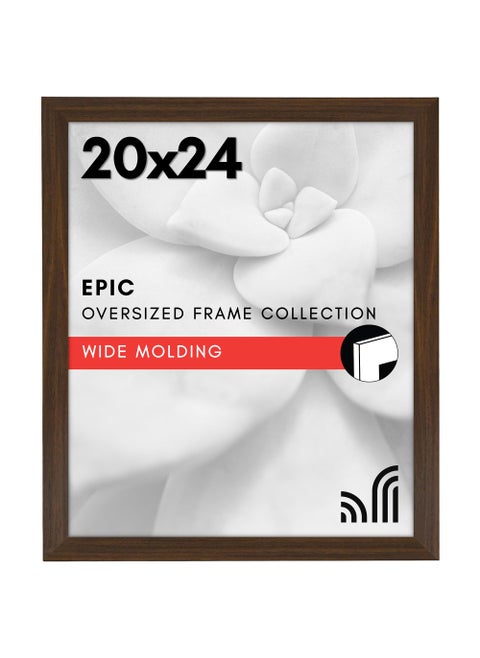 Americanflat 20x24 Picture Frame with Polished Plexiglass  Wide Picture Frames Made of Engineered Wood for Vertical or Horizontal Wall Display  Epic Collection  Walnut