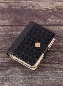 The Black Pearl Accessories Leather Flip Wallet & Card Holder with 10 Pockets and Zipped Pocket Black  - Image 1