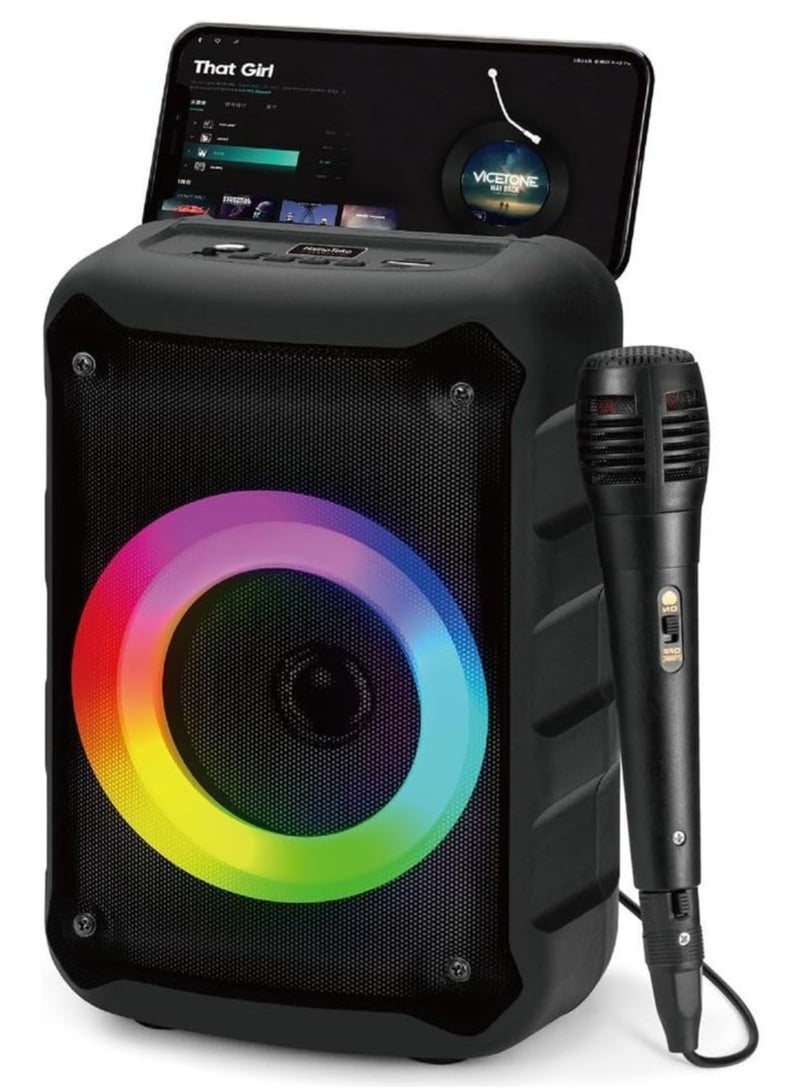 HainoTeko P35 Portable Wireless Bluetooth Speaker with 1 Microphone for Indoor  Outdoor Use – 360° Sound, Deep Bass, Long Battery Life, Compact Design, Bluetooth 5.0 – Black - Image 1