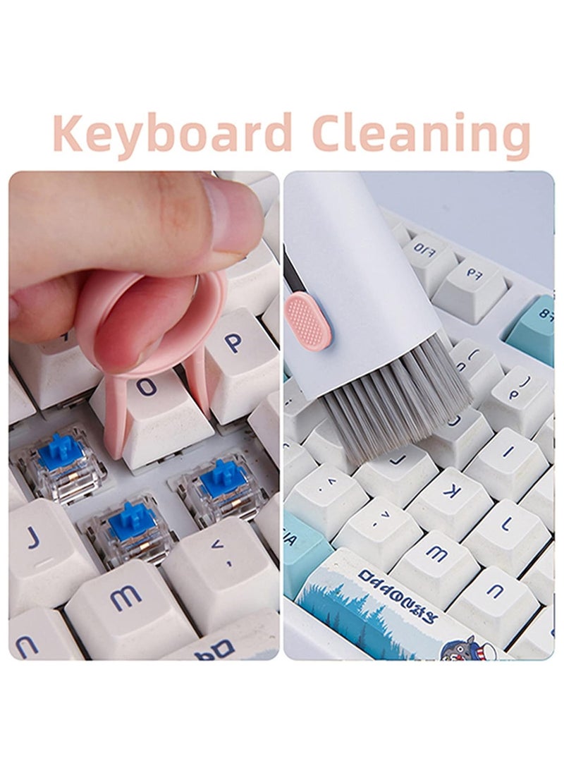 Generic - 7 in 1 Computer Keyboard Cleaning Brush Set, Screen Dust Brush, Cleaning Kit for monitor Keyboard, Earbuds Cleaning Pen, Electronics Keyboard Cleaning Tools Cleaner Keycap Puller Kit (Blue) - Image 1