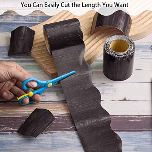AWIZOM 99 Feet Black Wood Bulletin Board Border 3 Rolls Black Scalloped Borders Trim Decorative Classroom Bulletin Board Rolled Trim Back to School Decoration for Home Classroom School Office Decoration - Image 4