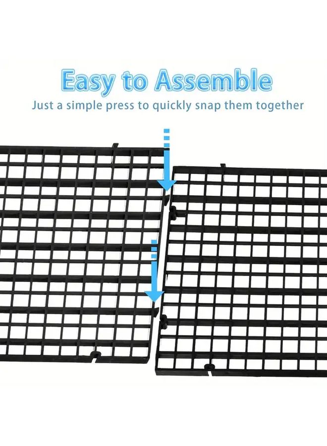 4pcs Black Aquarium Divider Plastic Grid Tank Separator Filter Bottom Partition - Image 5