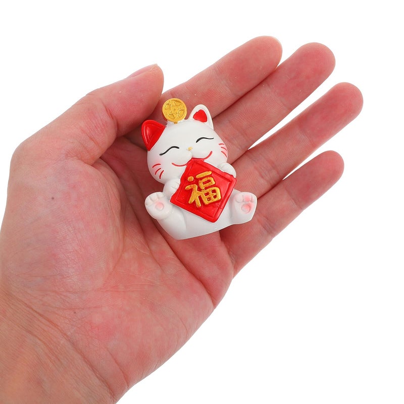 Solar Powered Lucky Cat Figurine Chinese Style Desk Decor Home Office Ornament - Image 5