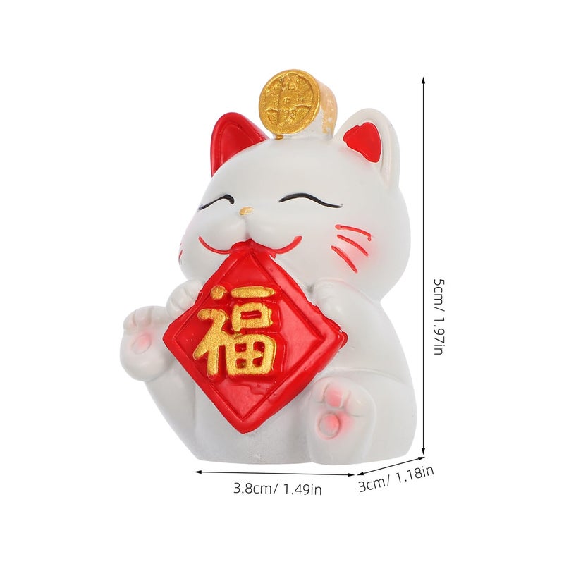 Solar Powered Lucky Cat Figurine Chinese Style Desk Decor Home Office Ornament - Image 3