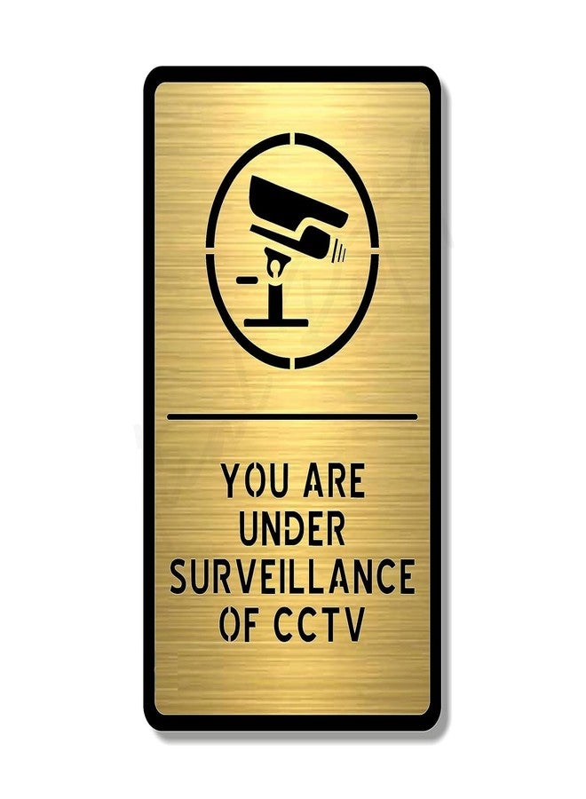 Berrybox You Are Under Surveillance Of CCTV Black Gold Self adhesive Sign 5.5 inch by 9 inch, Mall Business Stores Cafe Shop corporate Hospital Hotel School Office - Image 2