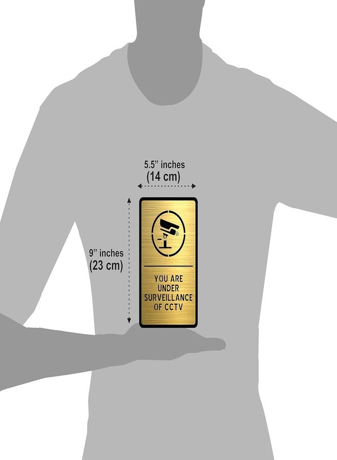 Berrybox You Are Under Surveillance Of CCTV Black Gold Self adhesive Sign 5.5 inch by 9 inch, Mall Business Stores Cafe Shop corporate Hospital Hotel School Office - Image 3