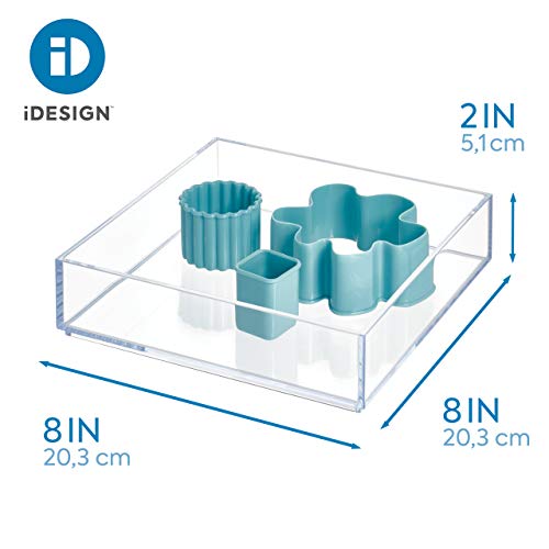 InterDesign iDesign Clarity Kitchen Drawer Organizer for Silverware, Spatulas, Gadgets - Medium, 8" x 8" x 2", Clear - Image 3