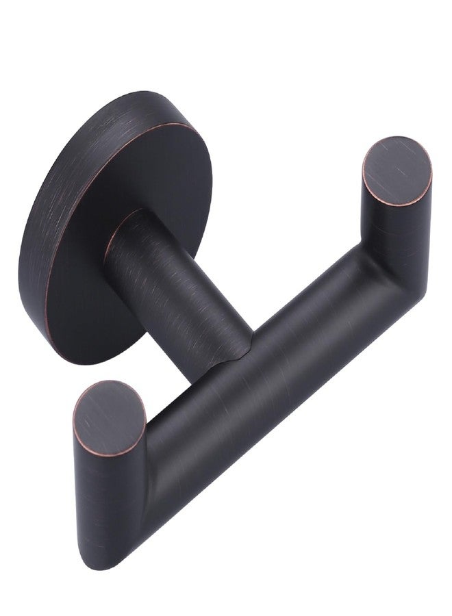 ALEASHA Shower Towel Hook for Bathroom, Oil Rubbed Bronze Towel Holder, Stainless Steel Towel Hanger, Heavy Duty Double Towel Hook, Wall Mount Robe Hook - Image 1