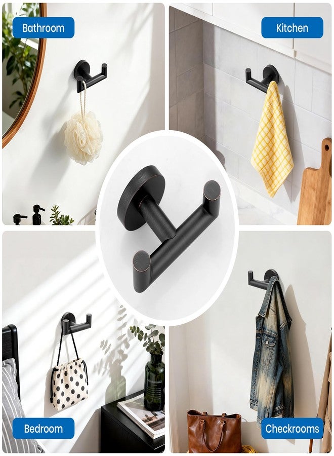 ALEASHA Shower Towel Hook for Bathroom, Oil Rubbed Bronze Towel Holder, Stainless Steel Towel Hanger, Heavy Duty Double Towel Hook, Wall Mount Robe Hook - Image 5