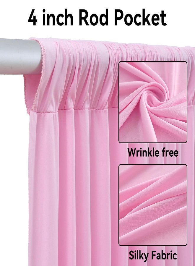 Htper 4 Panels 5x20ft Pink Ceiling Drapes for Wedding Parties, Wrinkle Free Thick Polyester 20ft Extra Long Wedding Draping Pink Ceiling Curtains Arch Drapery for Birthday Party Canopy Tent Decor - Image 2