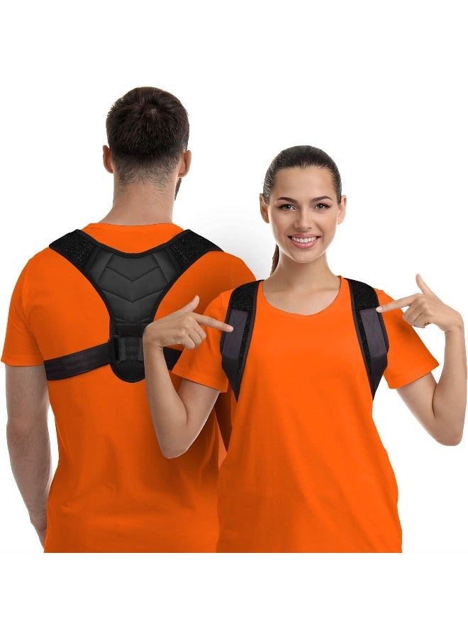 NATCURE Posture Corrector for Men and Women, Upper Back Brace for Clavicle Support, Adjustable Back Straightener and Providing Pain Relief from Neck, Back & Shoulder, (Universal Corrector, Regular) - Image 1