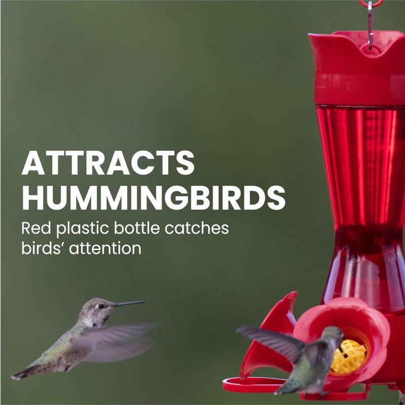 Perky-Pet Red Hummingbird Feeder - Pinch Waist Design for Easy Feeding - Humming bird Feeder for Outdoors - 403CP - 8 oz Capacity - Image 2