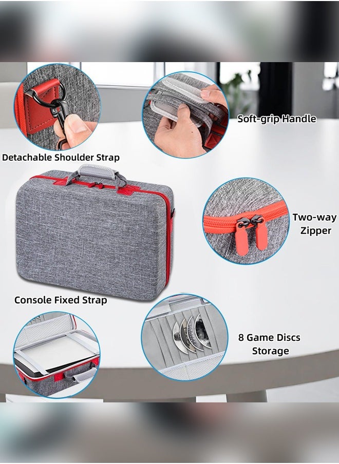 Necomi Portable Case For Ps5 Slim Console, Hardshell Protective Case Travel Case For Playstation 5 Slim Console Disc/Digital Gray  - Image 2