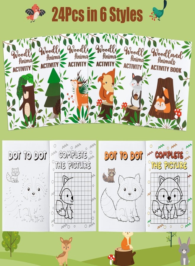 مجموعة كتب أنشطة حيوانات الغابة من دي في بونيك، ٢٤ قطعة، للأطفال، ألعاب تلوين صغيرة ممتعة، هدايا حفلات برية، حشوات أكياس الهدايا، مستلزمات مكافآت أعياد الميلاد والفصول الدراسية والمدارس - Image 3