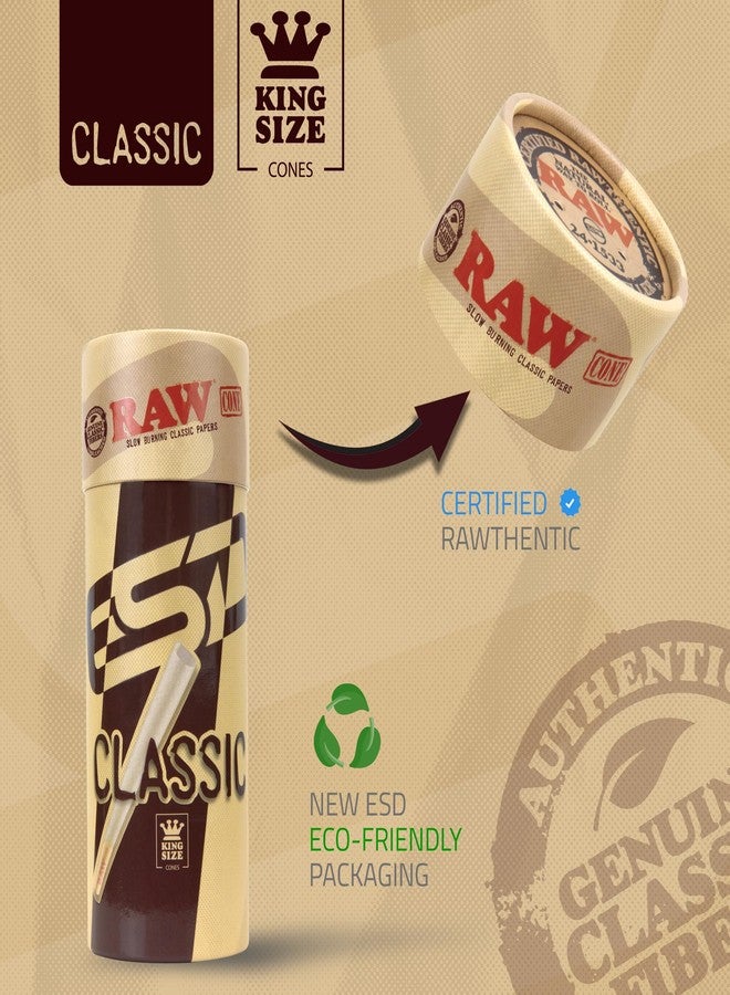 RAW Cones Classic King Size | 50 Pack | Natural Pre Rolled Rolling Paper with Tips & Packing Sticks Included - Image 5