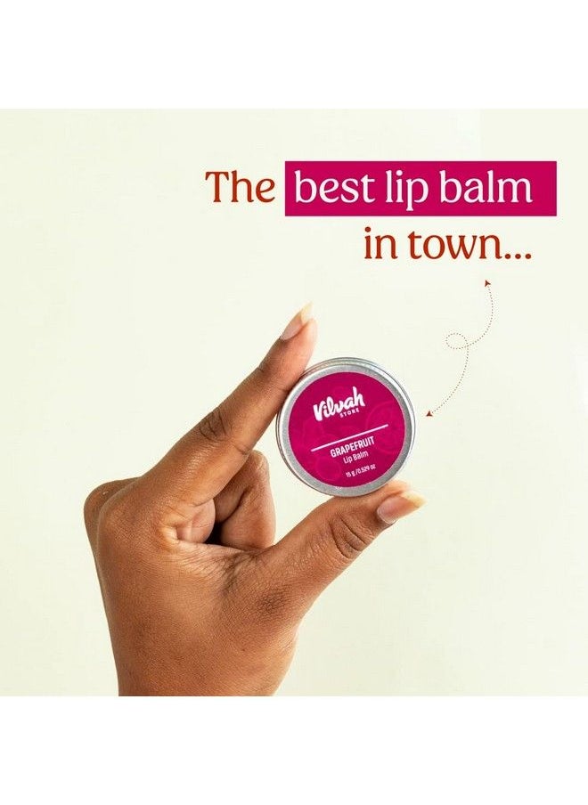 vilvah STORE - Grapefruit Lip Balm ; For Dry Damaged And Chapped Lips ; Moisturizing Lip Balms ; Enriched With Shea Butter Unrefined Beeswax & Essential Oils ; 10G (Multicolor ) - Image 1