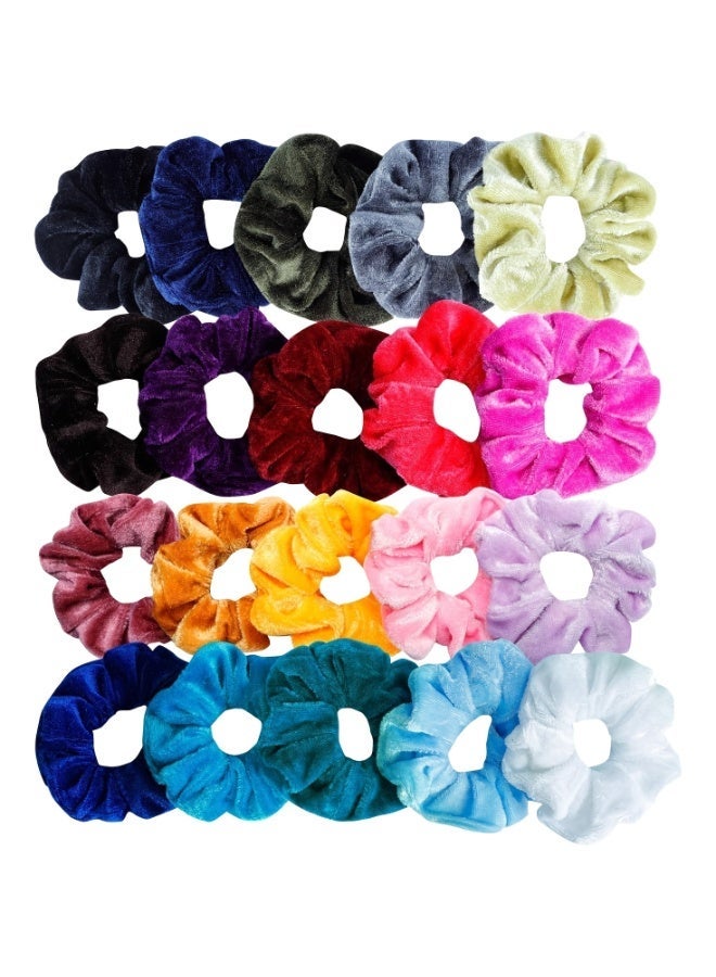 50 Pcs Velvet Hair Scrunchies Set - Vibrant Colors Elastic Hair Ties for Women and Girls. - Image 1