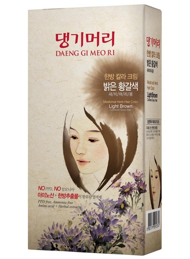 دينغ جي ميو ري داينج جي ميو ري - كريم صبغ الشعر الكوري بالأعشاب [بني فاتح] - تغطية خالية من مادة PPD للشعر الرمادي، حماية للشعر، تركيبة غنية بالكيراتين، 5 أونصة - Image 1