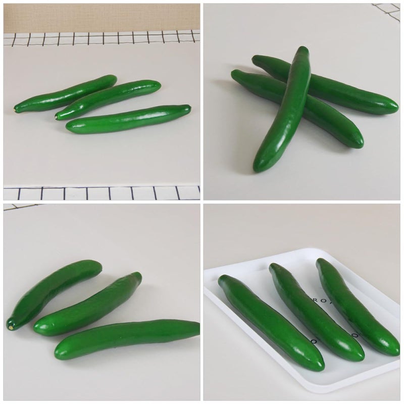 3Pcs Realistic Green Cucumber Foam Models For Restaurant Display Photography Props - Image 4