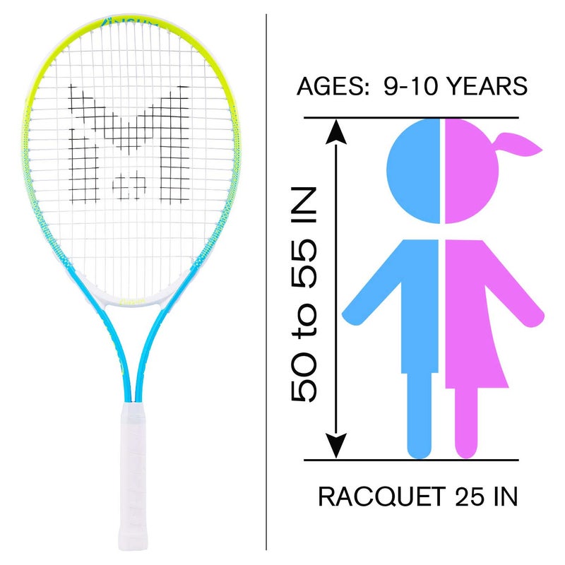 insum 25'' Junior Tennis Racket for Kids Aged 8-10 Y with Strap Bag Tennis Racquet (25inch-Yellow-Blue) - Image 4