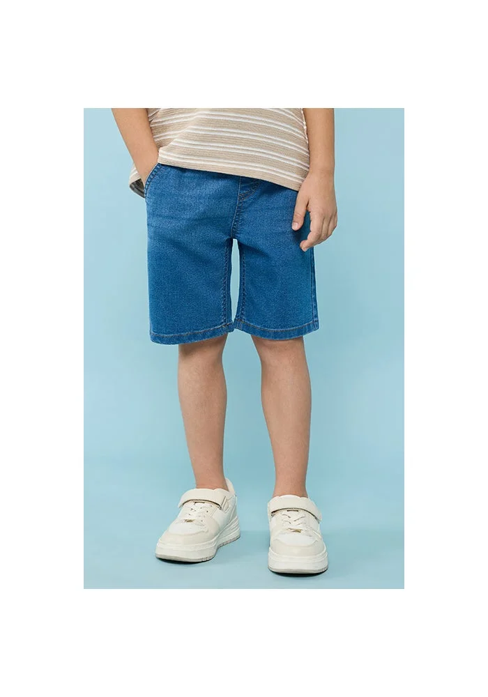 أر أند بي Washed Denim Shorts With Drawstring Waist