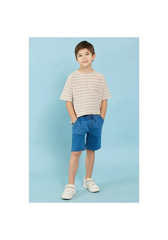 أر أند بي Washed Denim Shorts With Drawstring Waist