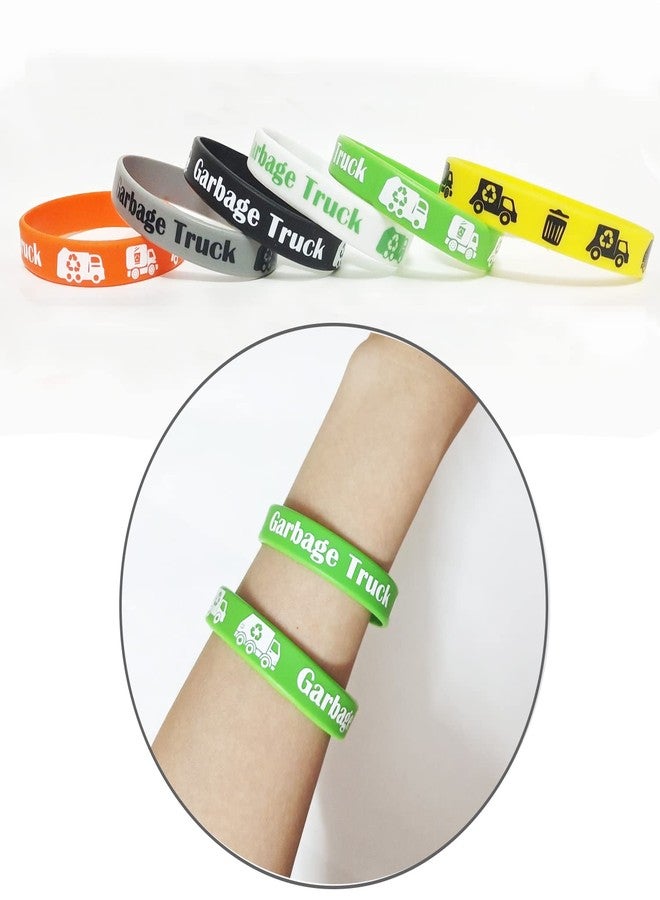 ATSMOICY 48 Garbage Truck Themed Party Silicone Wristband Bracelets - Rubbish truck Themed Baby Shower Birthday Waste Management Recycling Party Supplies Decorations Favors Rubber Bracelet - Image 3