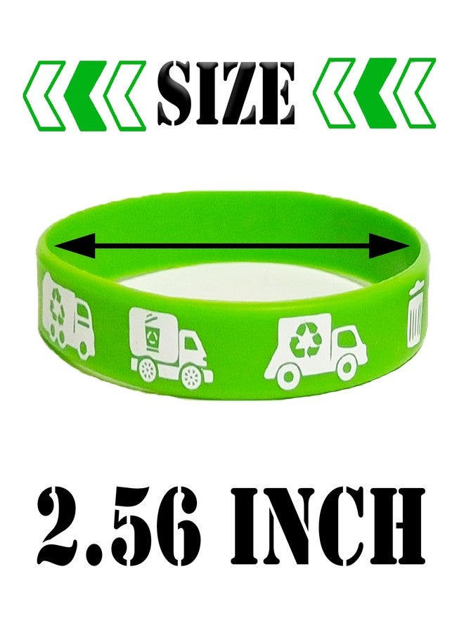 ATSMOICY 48 Garbage Truck Themed Party Silicone Wristband Bracelets - Rubbish truck Themed Baby Shower Birthday Waste Management Recycling Party Supplies Decorations Favors Rubber Bracelet - Image 4