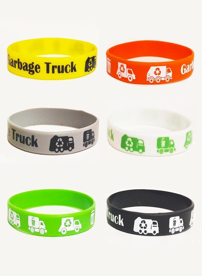 ATSMOICY 48 Garbage Truck Themed Party Silicone Wristband Bracelets - Rubbish truck Themed Baby Shower Birthday Waste Management Recycling Party Supplies Decorations Favors Rubber Bracelet - Image 2