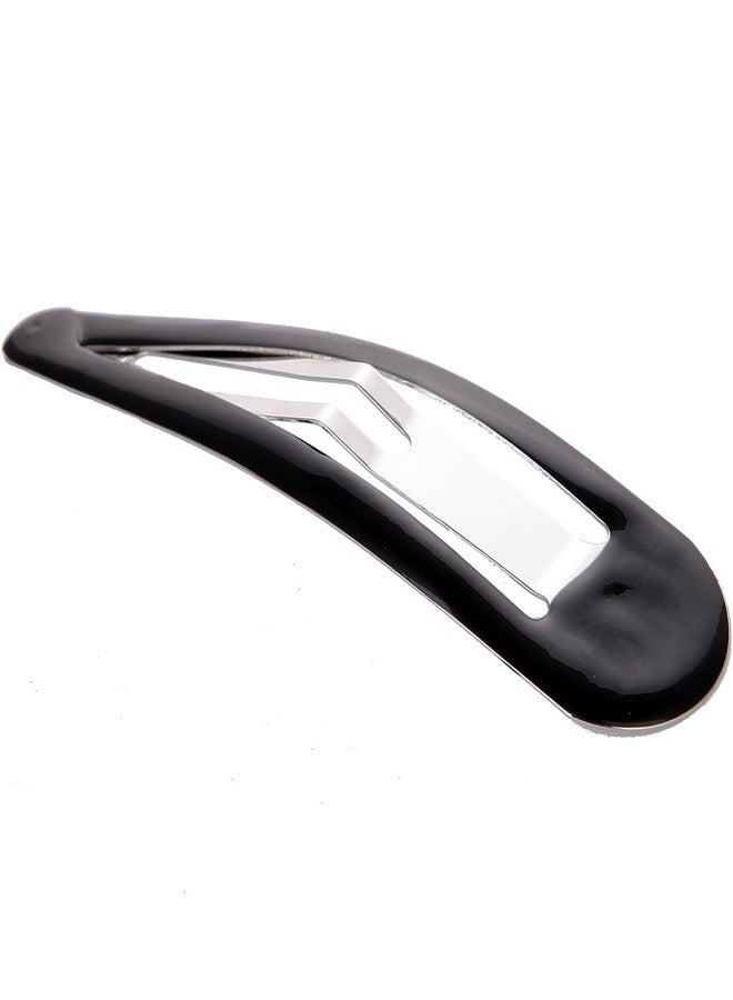 LONEEDY Pack of 10 Large Metal Stoving Varnish Hair Snap Clips,3.5 inch Long No-slip Hair Clips Barrettes For Women and Girls (Black) - Image 2