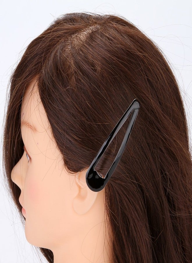 LONEEDY Pack of 10 Large Metal Stoving Varnish Hair Snap Clips,3.5 inch Long No-slip Hair Clips Barrettes For Women and Girls (Black) - Image 4