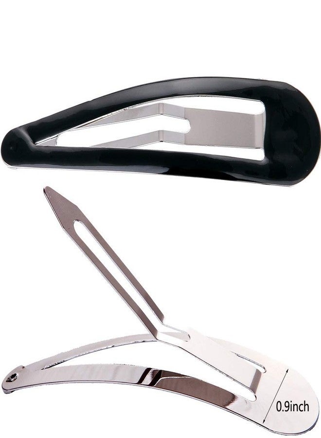 LONEEDY Pack of 10 Large Metal Stoving Varnish Hair Snap Clips,3.5 inch Long No-slip Hair Clips Barrettes For Women and Girls (Black) - Image 1