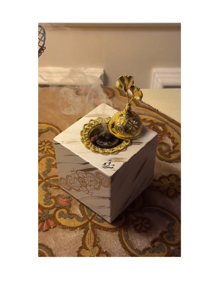 Ramadan Islamic Wooden Censer Incense Holder Handmade - 10cm