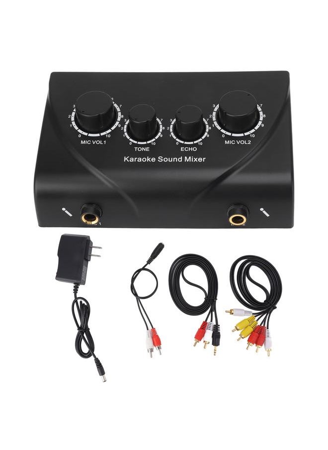 Thoraya Mini Portable Sound Mixer Karaoke Sound Mixer for Companies Family Gatherings 100‑240V US Plug  - Image 1